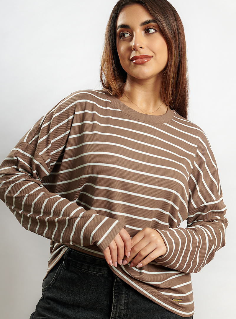 Polo Amanda - Rayas Marrón